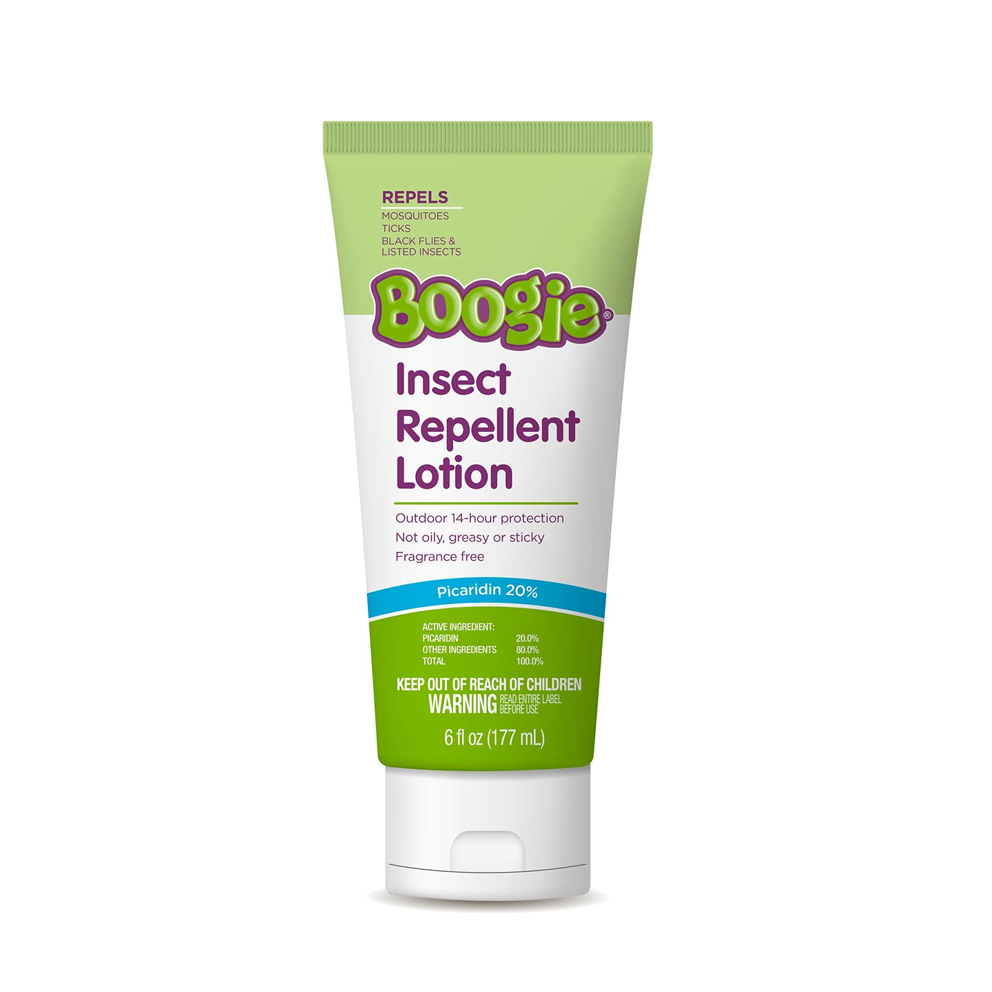 Boogie Insect Repellent Lotion – DEET-Free, 20% Picaridin, 14-Hour Mosquito & Tick Protection (6 oz)