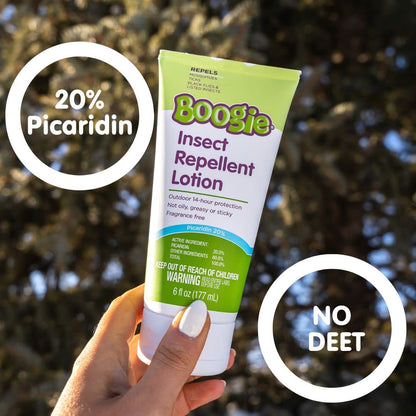 Boogie Insect Repellent Lotion – DEET-Free, 20% Picaridin, 14-Hour Mosquito & Tick Protection (6 oz)