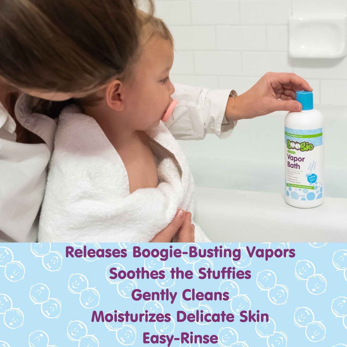 Boogie Kids Botanical Bubble Bath – Soothing Vapor, Mint Eucalyptus, 18 oz