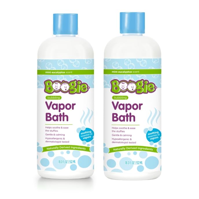 Boogie Kids Botanical Bubble Bath – Soothing Vapor with Plant & Oat Extracts (18 oz, 2 Pack)