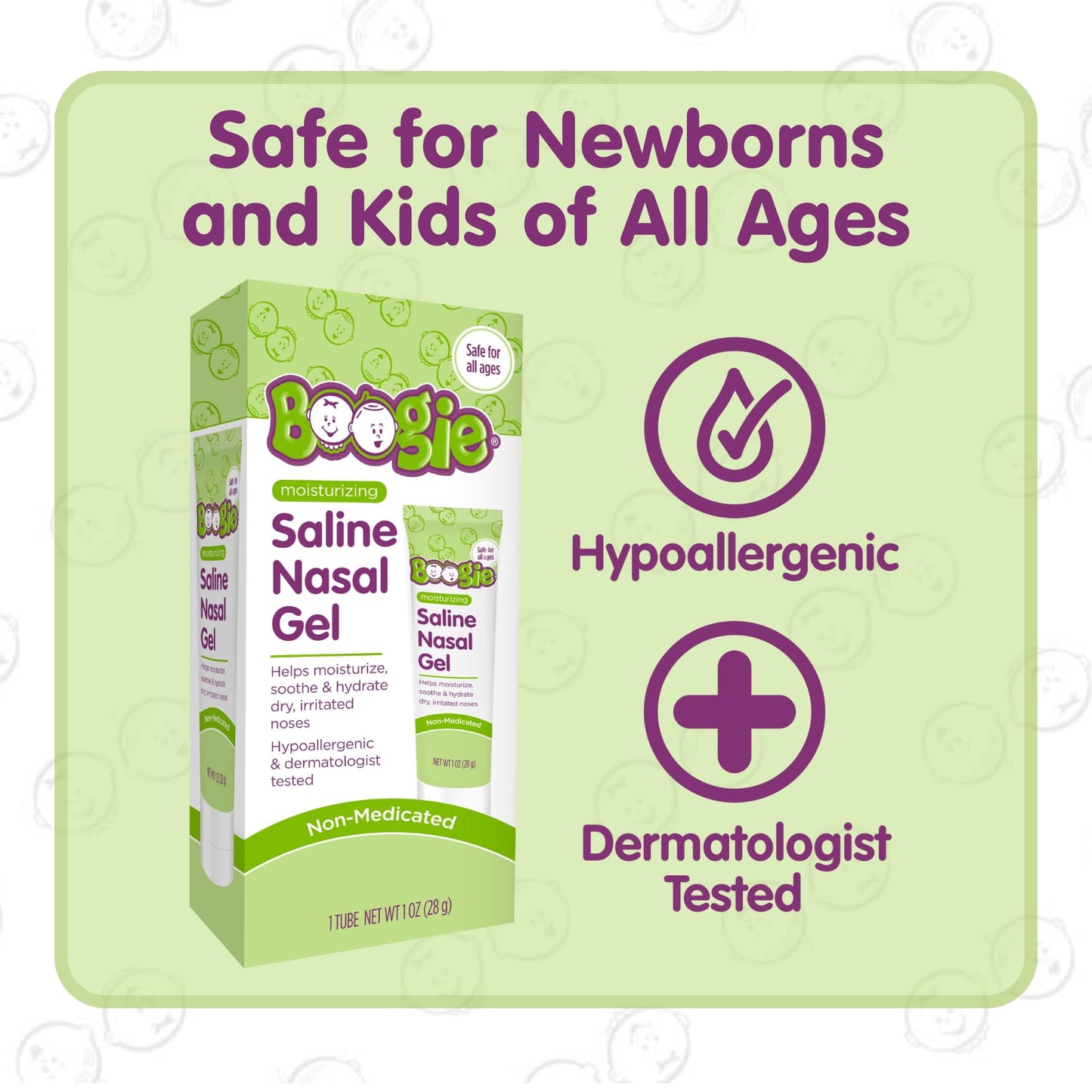 Boogie Saline Nasal Gel with Aloe — Hydrate Dry Noses (Pack of 3)