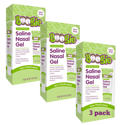 Boogie Saline Nasal Gel with Aloe — Hydrate Dry Noses (Pack of 3)