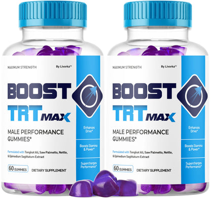 (2 Pack) Boost TRT Max Gummies for Men – Advanced Natural Formula, 2 Months Supply