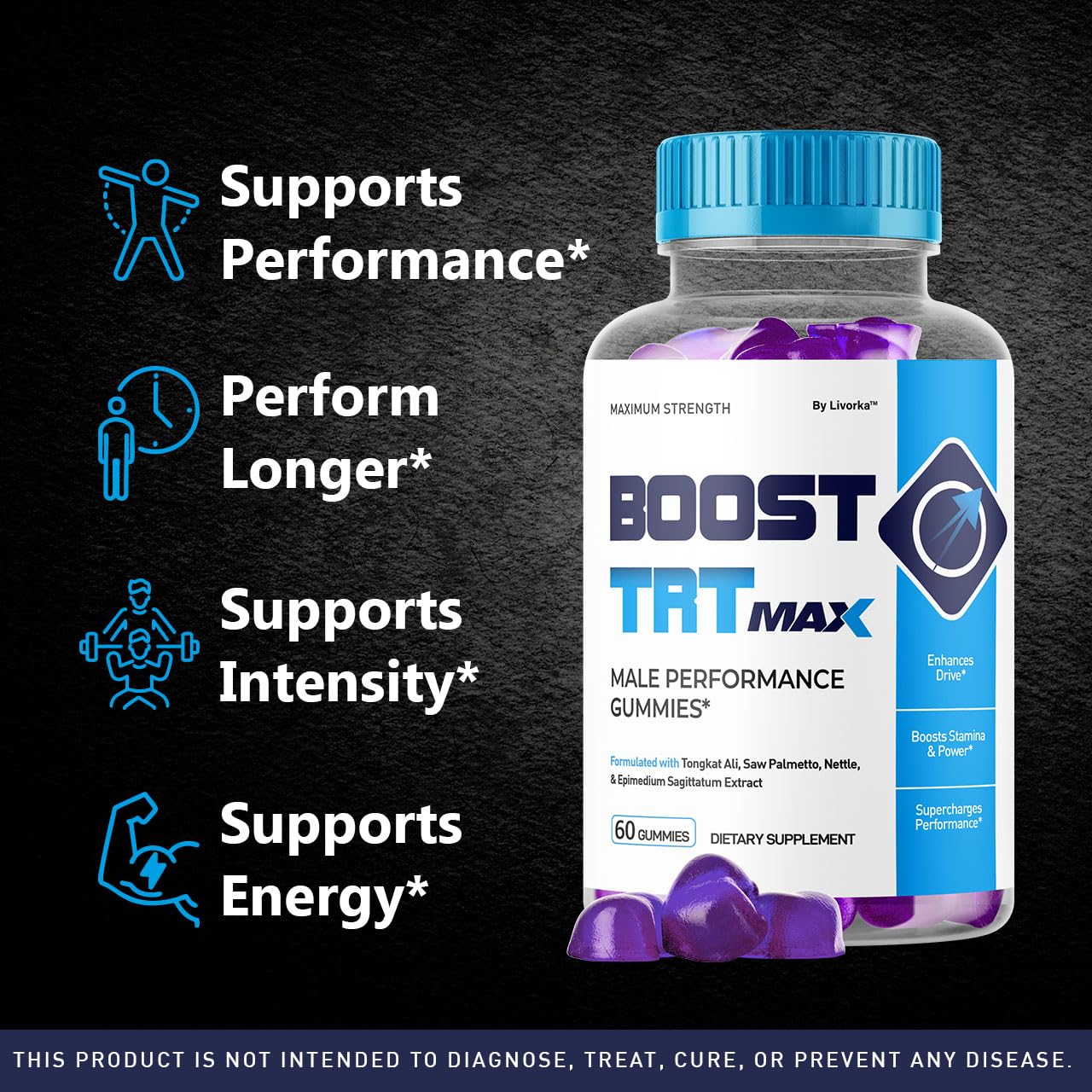 (2 Pack) Boost TRT Max Gummies for Men – Advanced Natural Formula, 2 Months Supply