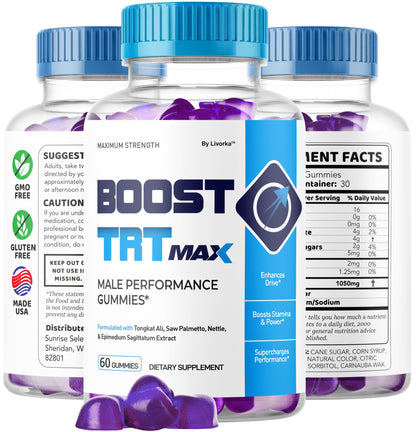 (2 Pack) Boost TRT Max Gummies for Men – Advanced Natural Formula, 2 Months Supply