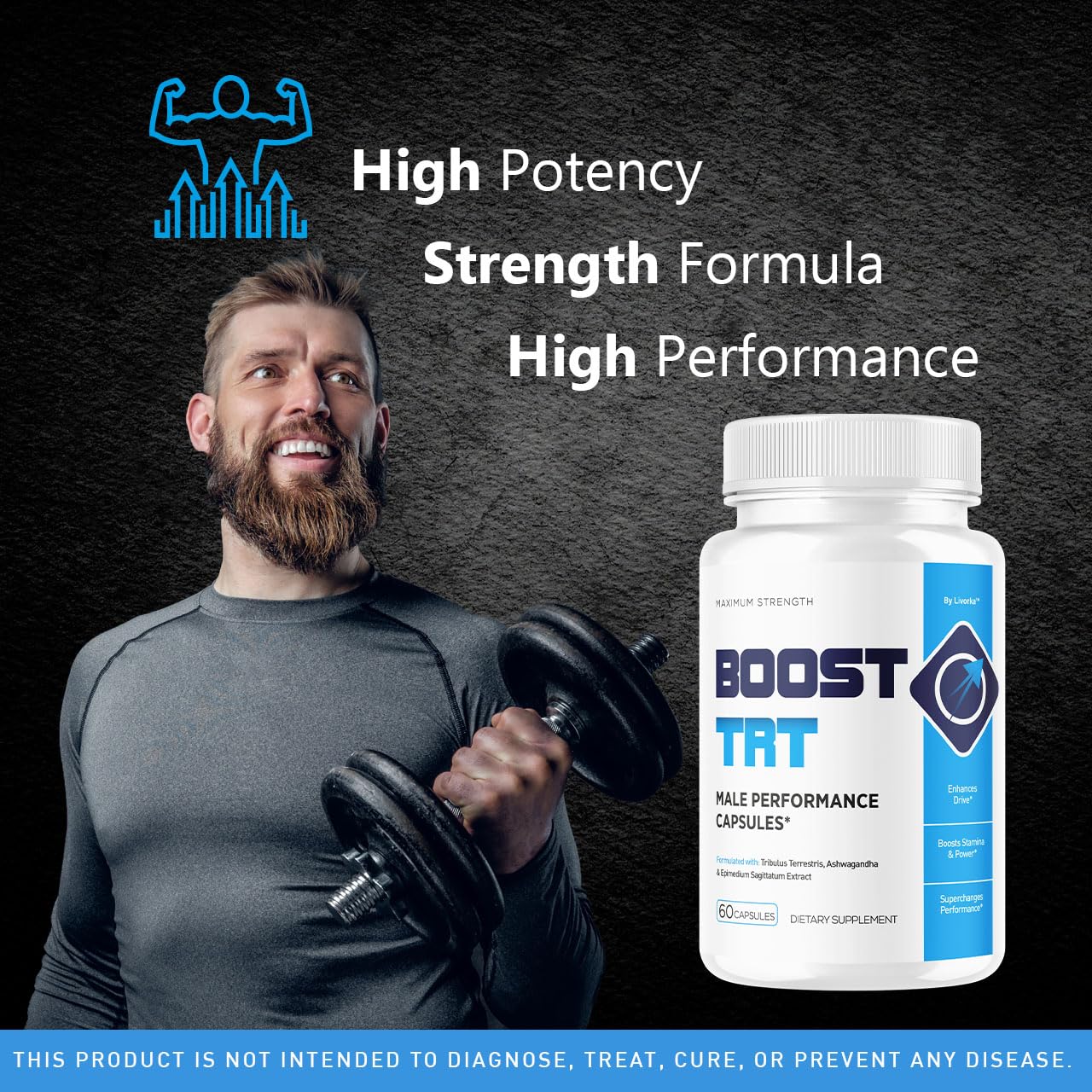 BoostTRT Maximum Strength Capsules - Daily Support for Men (60 Capsules)