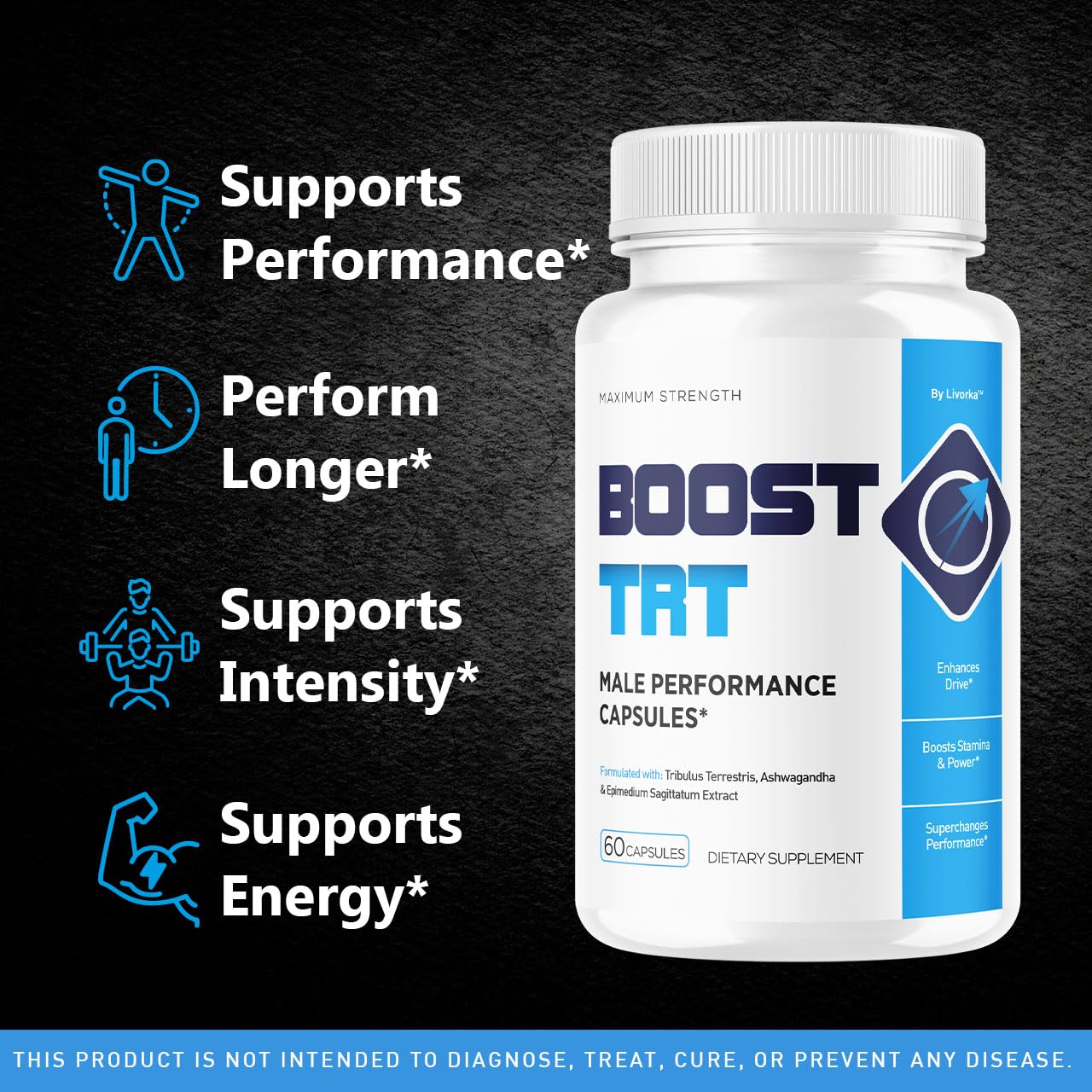 BoostTRT Maximum Strength Capsules - Daily Support for Men (60 Capsules)