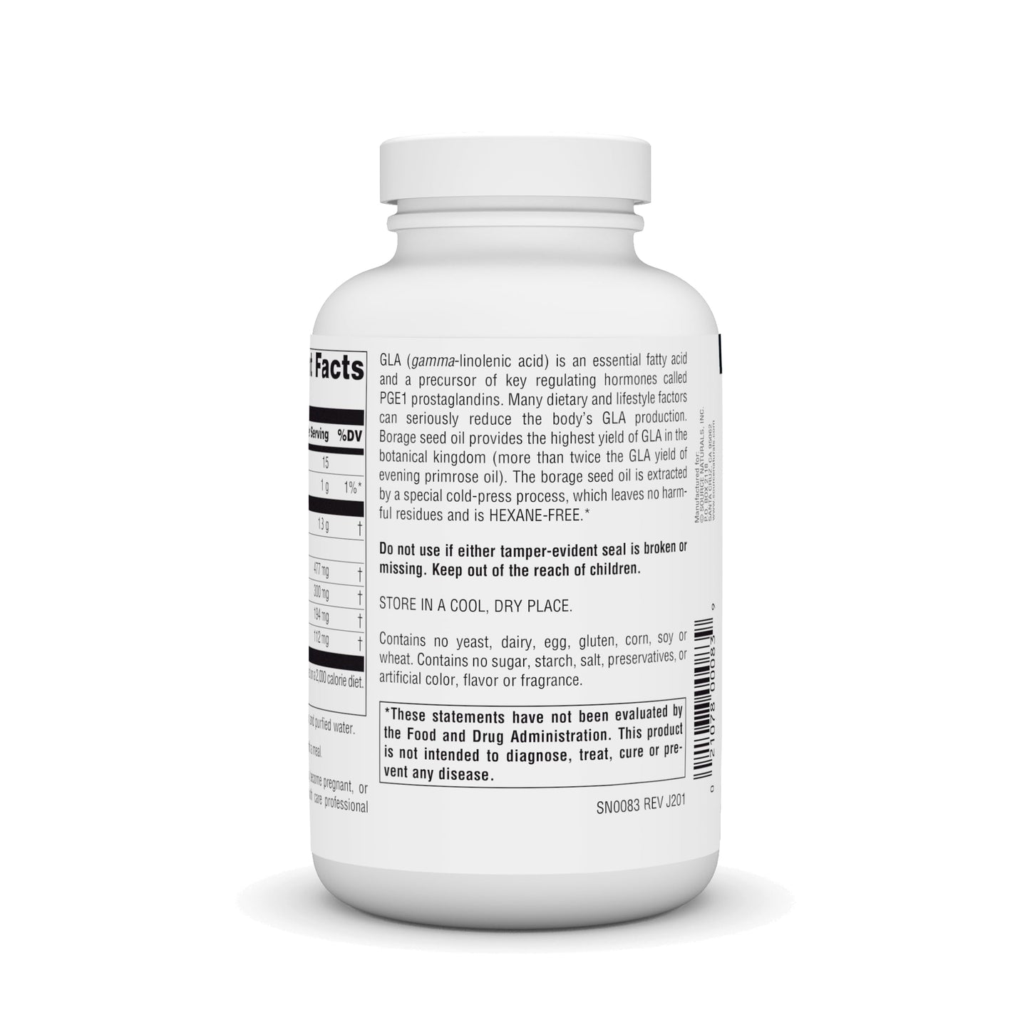 Source Naturals Mega-GLA 300 - Hexane-Free Borage Seed Oil Softgels (120)