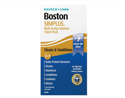 Boston SIMPLUS Multi-Action Solution for Gas Permeable Lenses – Case Included – 1 oz (Pack of 2)