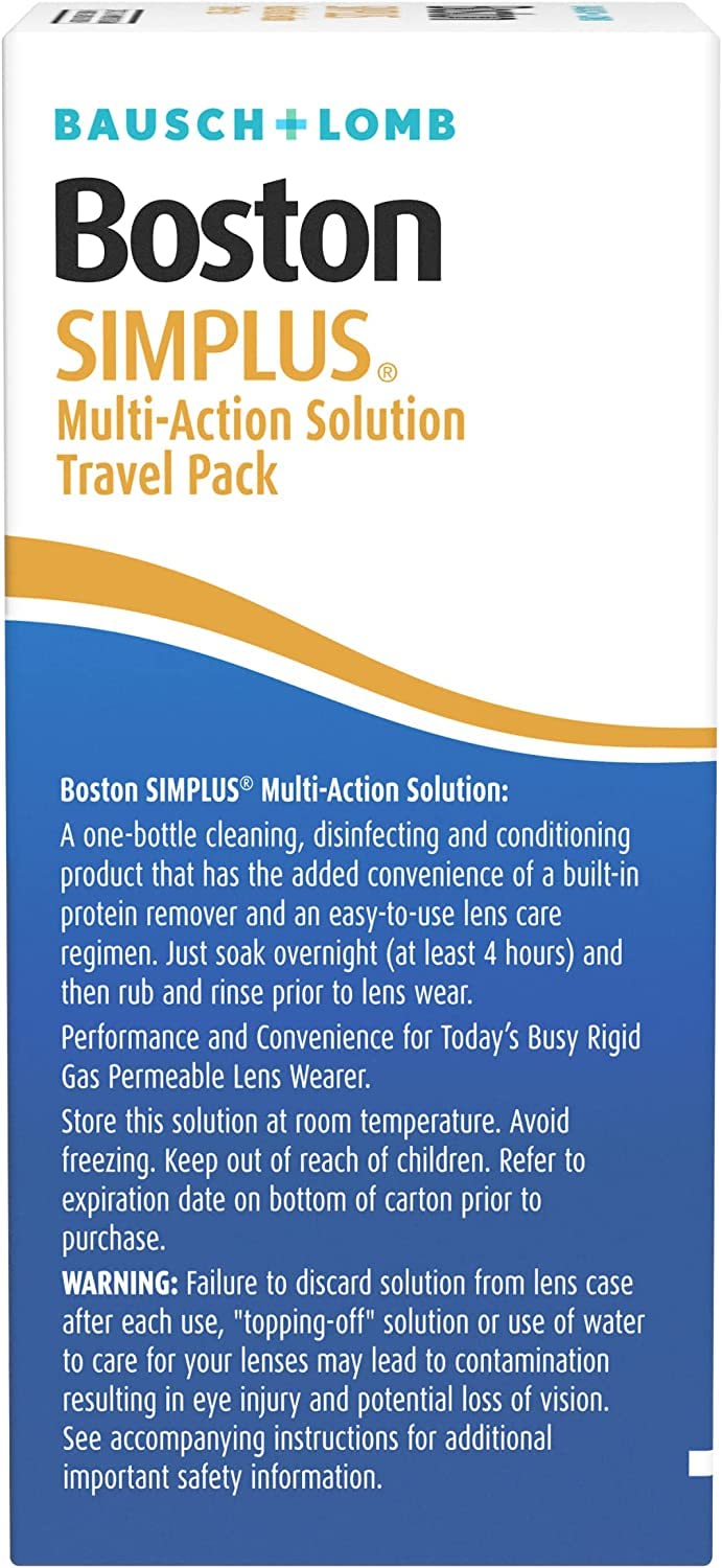 Boston SIMPLUS Multi-Action Solution for Gas Permeable Lenses – Case Included – 1 oz (Pack of 2)