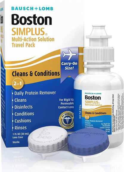 Boston SIMPLUS Multi-Action Solution for Gas Permeable Lenses – Case Included – 1 oz (Pack of 2)