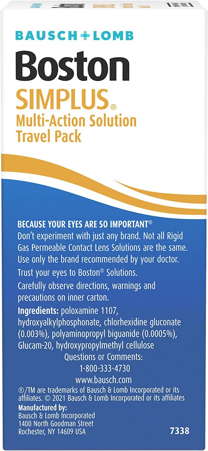 Boston SIMPLUS Multi-Action Solution for Gas Permeable Lenses – Case Included – 1 oz (Pack of 2)