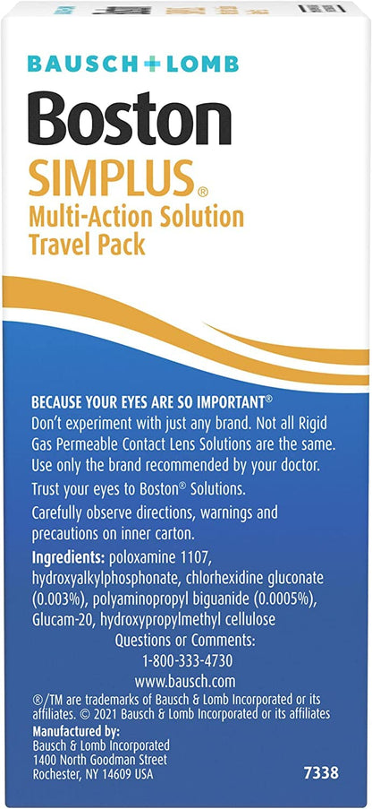 Boston SIMPLUS Multi-Action Solution for Gas Permeable Lenses – Case Included – 1 oz (Pack of 2)