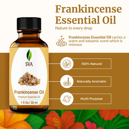 SVA Frankincense Essential Oil - 1 oz - 100% Natural Boswellia Carterii