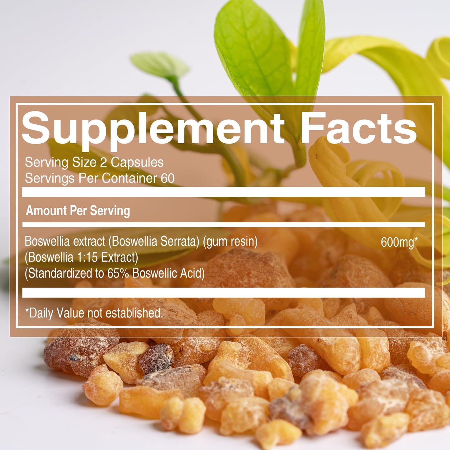 Pure Nutrition Boswellia Serrata 15:1 Extract 600mg - 120 Caps | 65% Boswellic Acids | Non-GMO