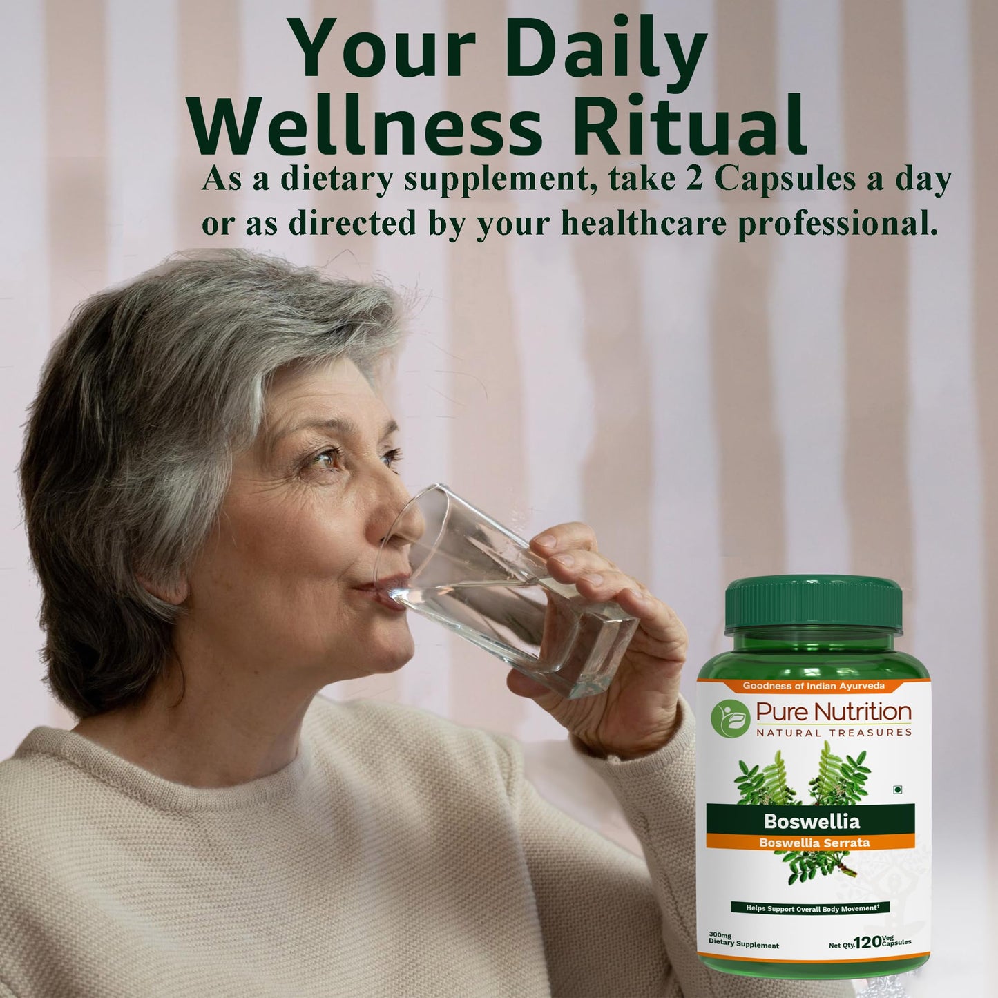 Pure Nutrition Boswellia Serrata 15:1 Extract 600mg - 120 Caps | 65% Boswellic Acids | Non-GMO