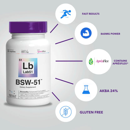 Boswellia Serrata AprèsFlex Advanced Joint Support – 30 Capsules (860 mg) | Hyaluronic Acid, Type II Collagen & Piperine