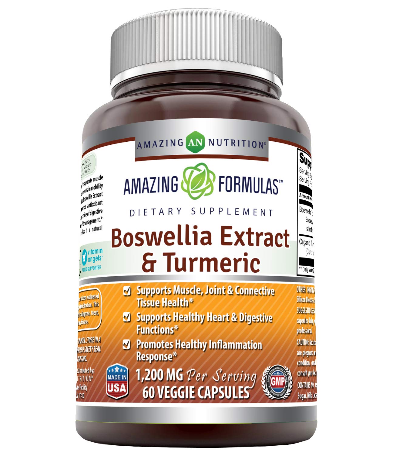 Boswellia & Turmeric 1200mg Veggie Capsules - Amazing Formulas