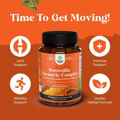 Boswellia + Turmeric Capsules 500 mg – Joint & Immune Health Support (90 Count, 3-Pack)