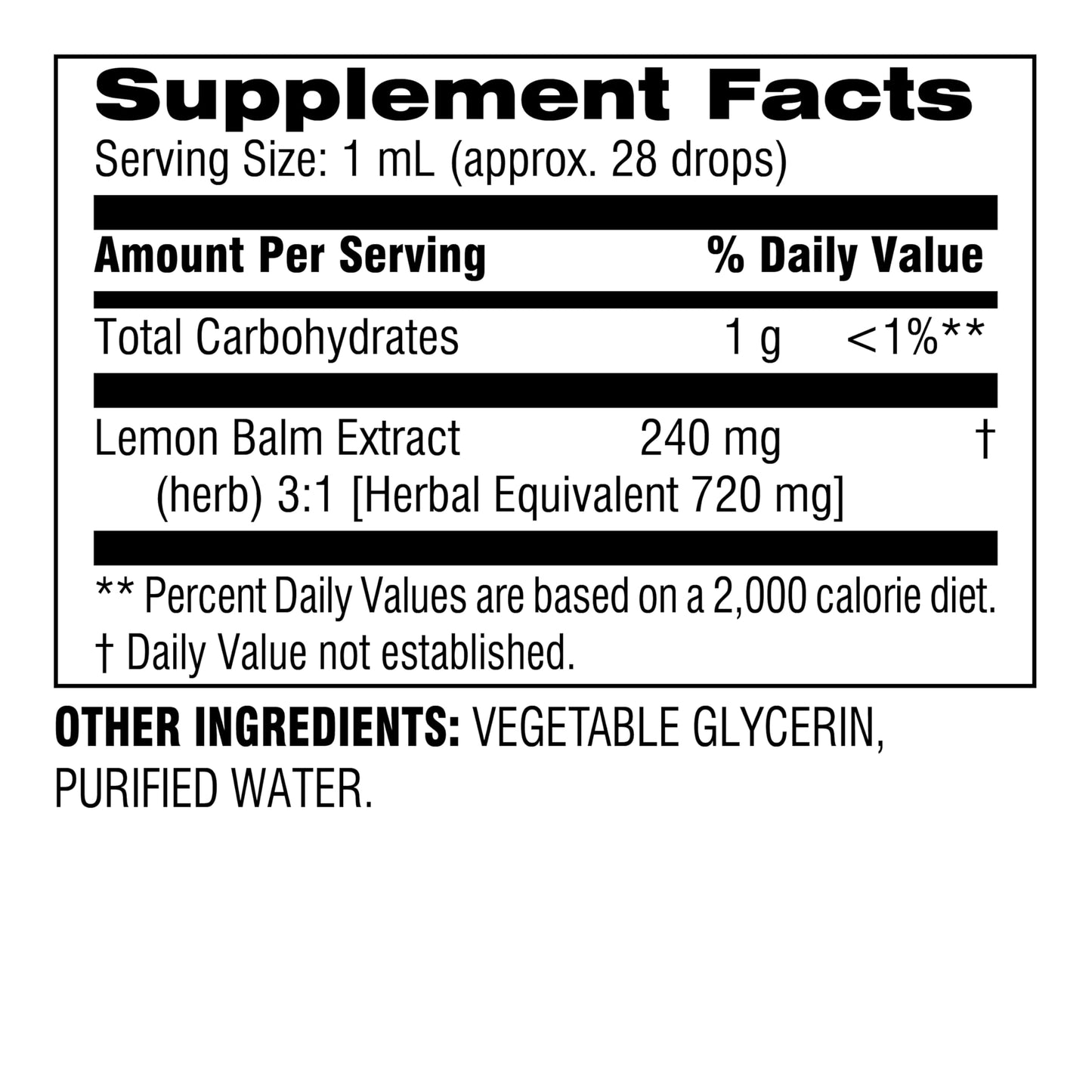 Botanic Choice Lemon Balm Liquid Extract - Alcohol Free & Gluten Free | 1 oz