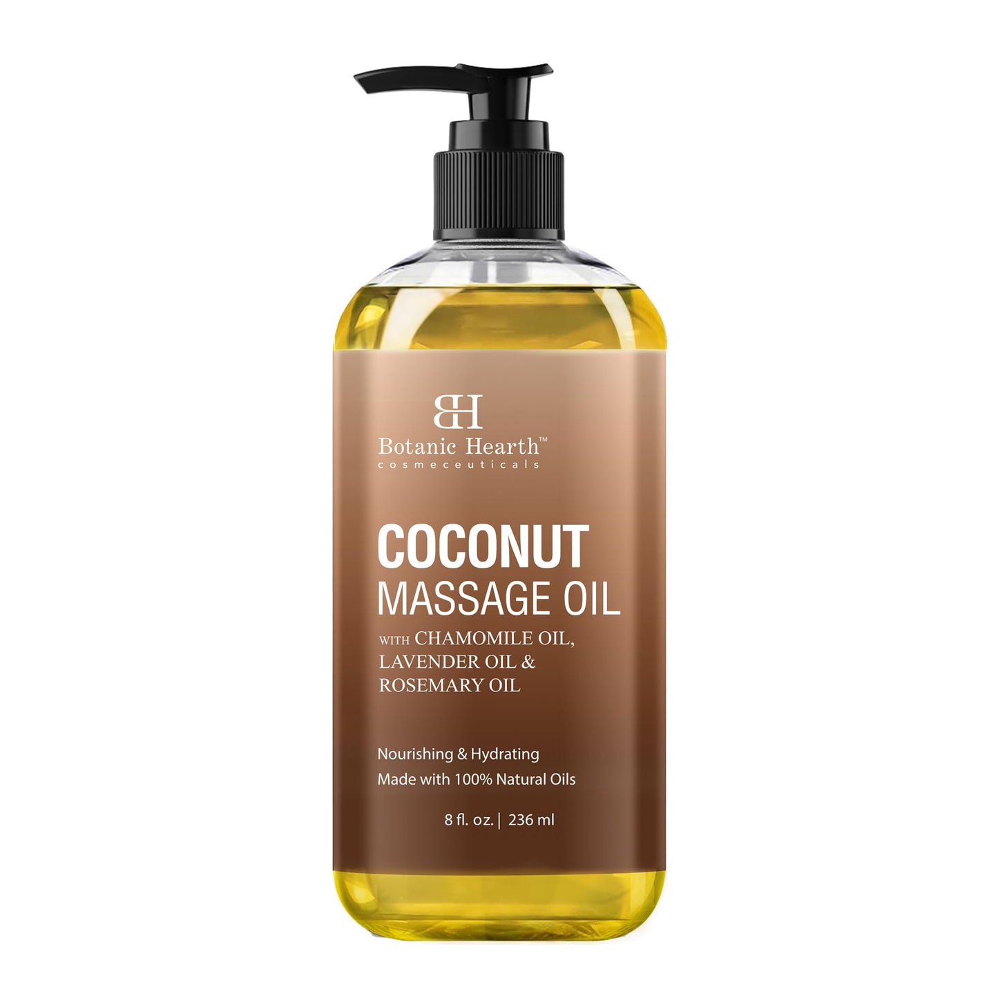 Botanic Hearth Coconut Massage Oil - Ultra Glide Formula | All Skin Types | 8 Fl Oz
