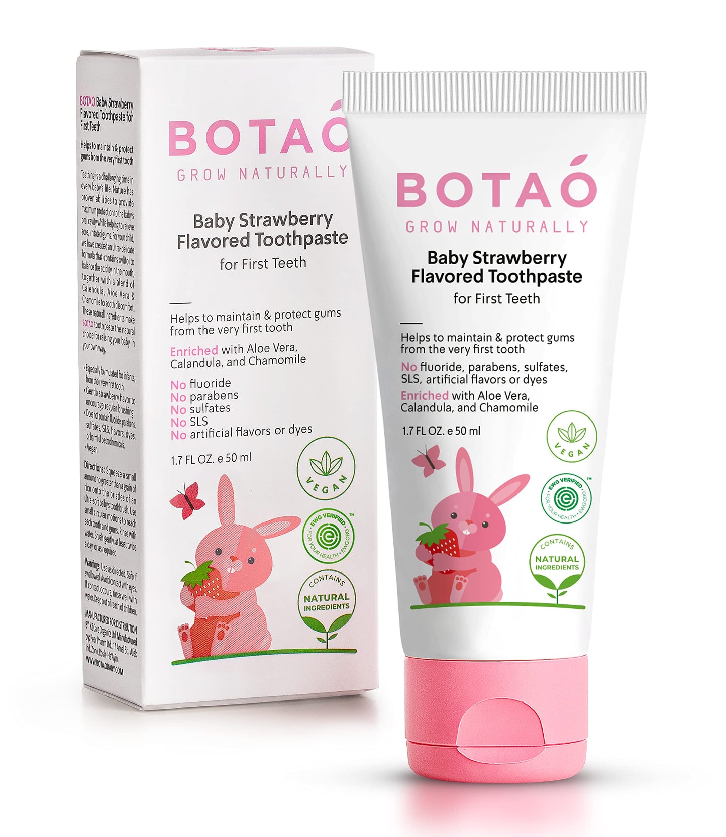 BOTAO Fluoride Free Strawberry Toothpaste for Toddlers – EWG Verified