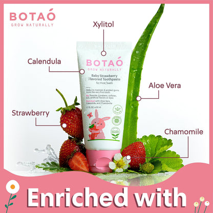 BOTAO Fluoride Free Strawberry Toothpaste for Toddlers – EWG Verified