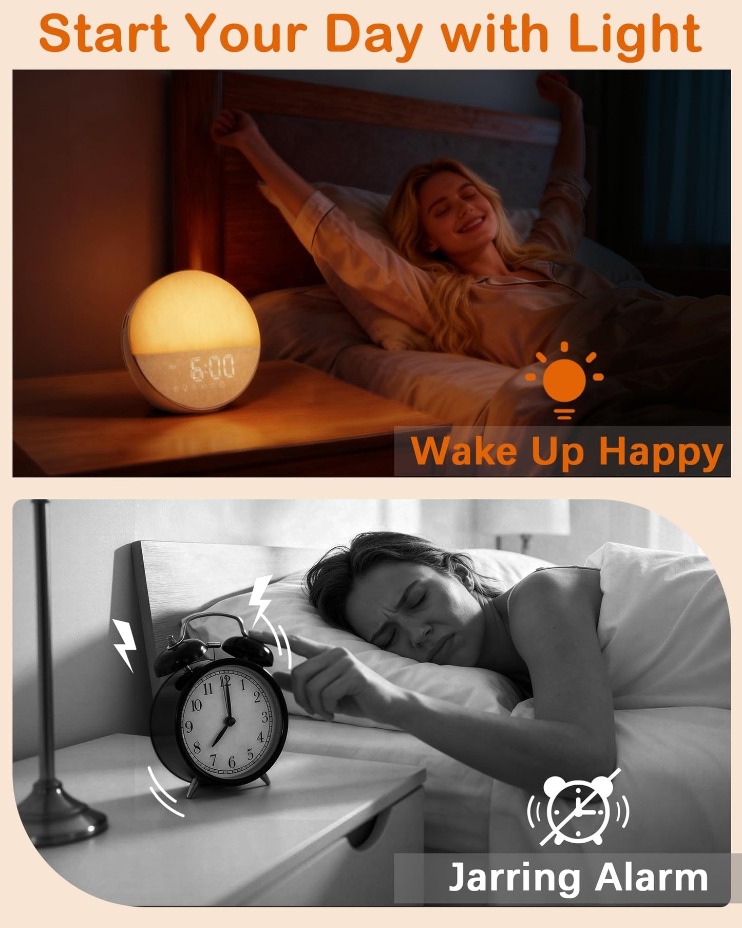 BOTDOYS Sunrise Alarm Clock with Sound Machine – Gentle Wake Light, Bluetooth & Sleep Sounds