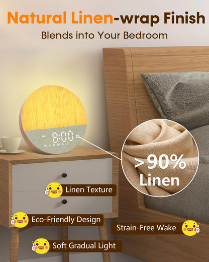 BOTDOYS Sunrise Alarm Clock with Sound Machine – Gentle Wake Light, Bluetooth & Sleep Sounds