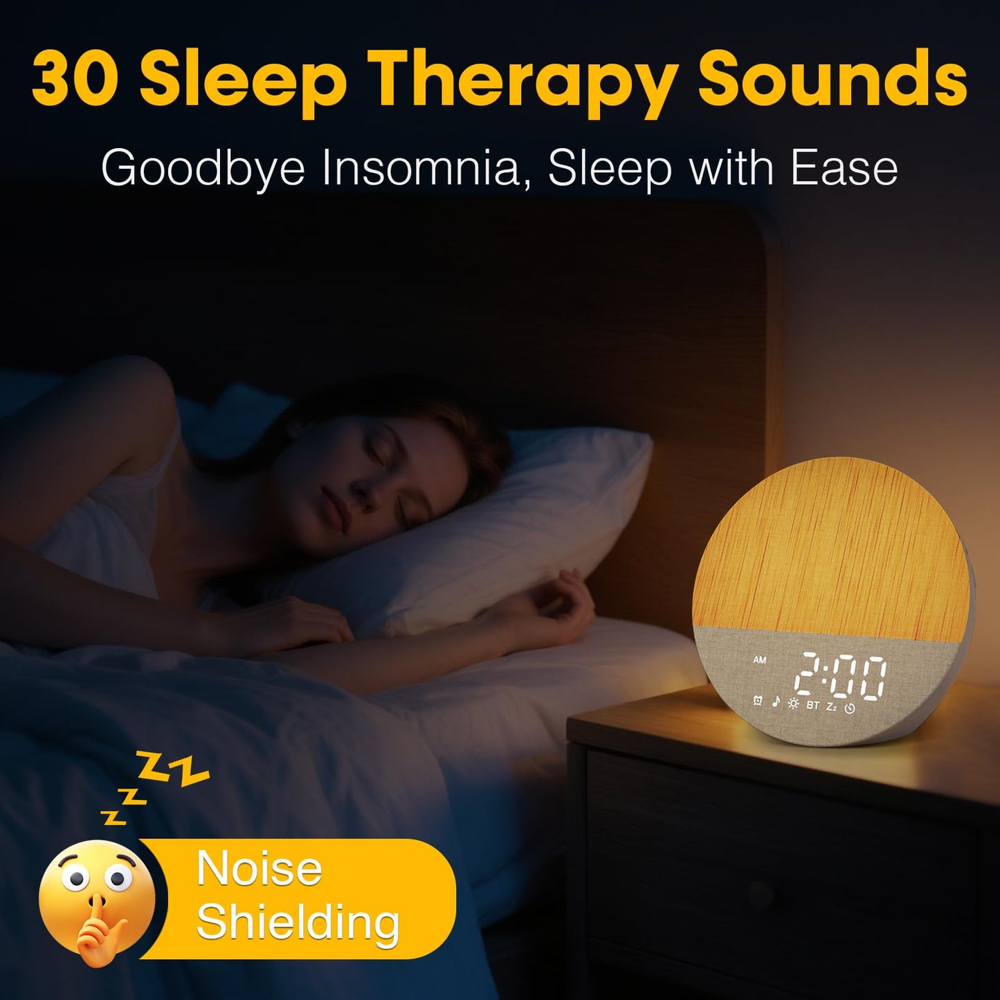 BOTDOYS Sunrise Alarm Clock for Heavy Sleepers | Gradual Sunrise, 30 Sleep Sounds, Bluetooth, Gray