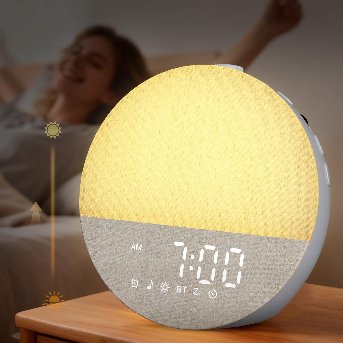BOTDOYS Sunrise Alarm Clock for Heavy Sleepers | Gradual Sunrise, 30 Sleep Sounds, Bluetooth, Gray