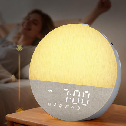 BOTDOYS Sunrise Alarm Clock for Heavy Sleepers | Gradual Sunrise, 30 Sleep Sounds, Bluetooth, Gray