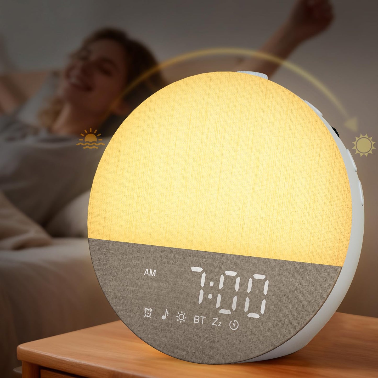 BOTDOYS Sunrise Alarm Clock with Sound Machine – Gentle Wake Light, Bluetooth & Sleep Sounds