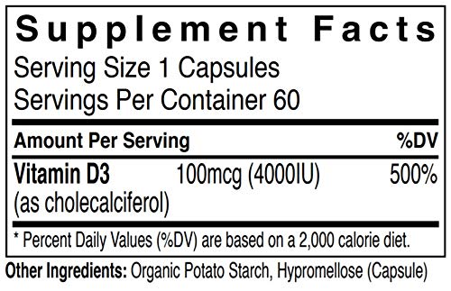 Rejuvenation Therapeutics Vitamin D3 4000IU - Supports Bone Health (60 Vegan Capsules)