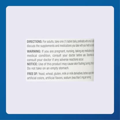 Major Niacin 500mg - Dietary Supplement | 100 Tablets