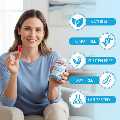 Magnesium Complex Gummies 8-Elemental 1000mg – Vegan, Raspberry, 60 Count