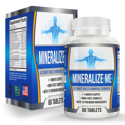 Iron-Free 15-in-1 Multi-Mineral Supplement | High-Potency Minerals | 60 Tablets