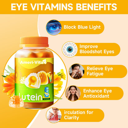 Sugar Free Lutein Gummies 5mg + 1mg Zeaxanthin for Eye Health – Orange Flavor, 60 Count