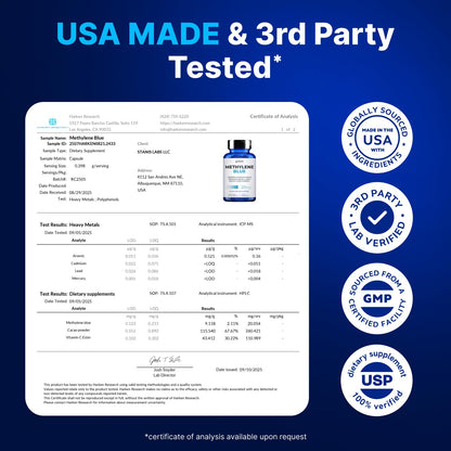 Ultimate Methylene Blue Capsules 20mg – Brain Focus & Energy, USA Made