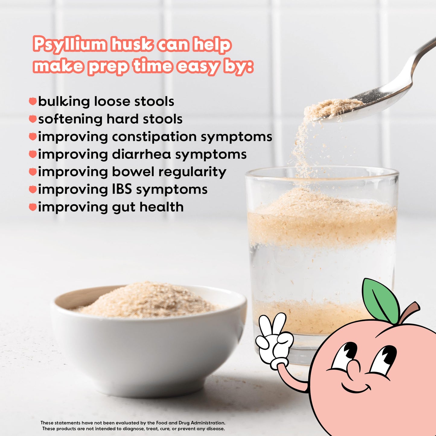 Bottom Balance Psyllium Husk Fiber Powder - 60 Servings, 3 g/Teaspoon