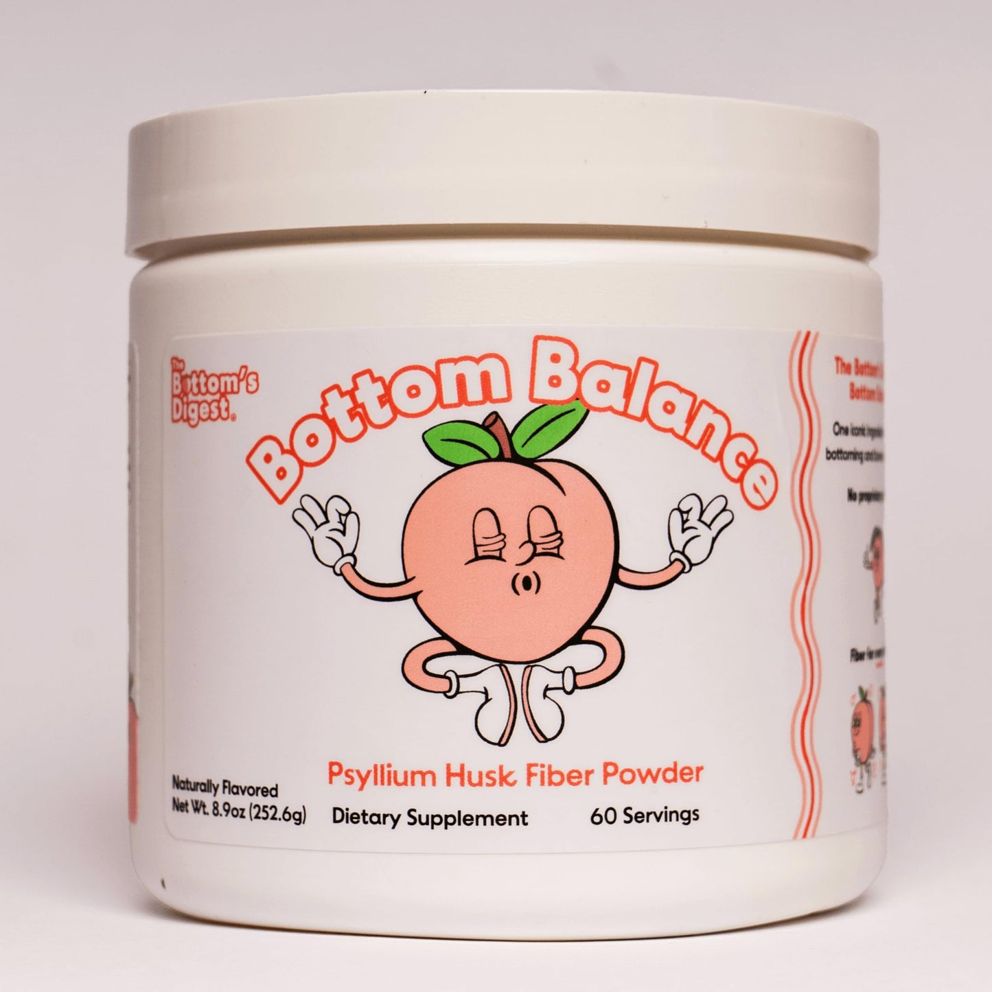 Bottom Balance Psyllium Husk Fiber Powder - 60 Servings, 3 g/Teaspoon