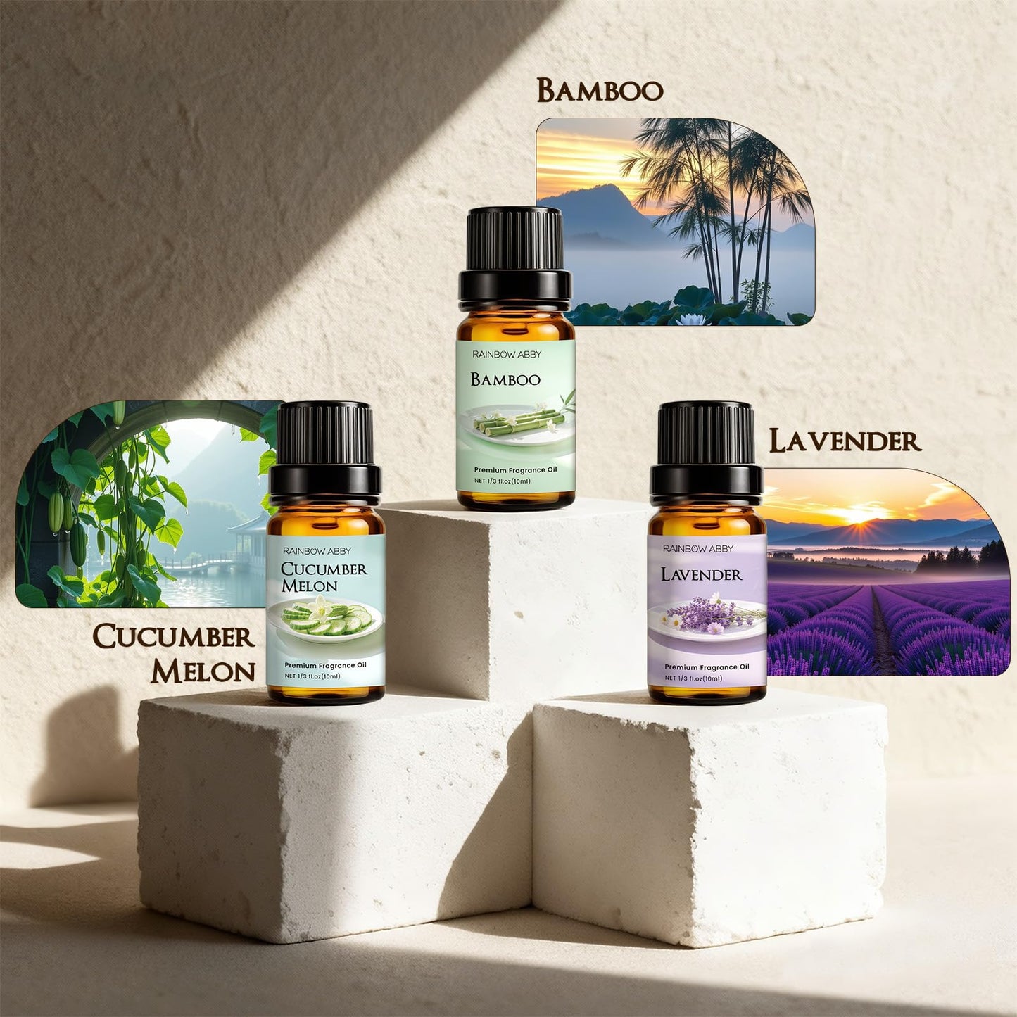 RAINBOW ABBY Tranquil Fragrance Oil Set – 6×10 ml for Candles, Soaps & Diffusers
