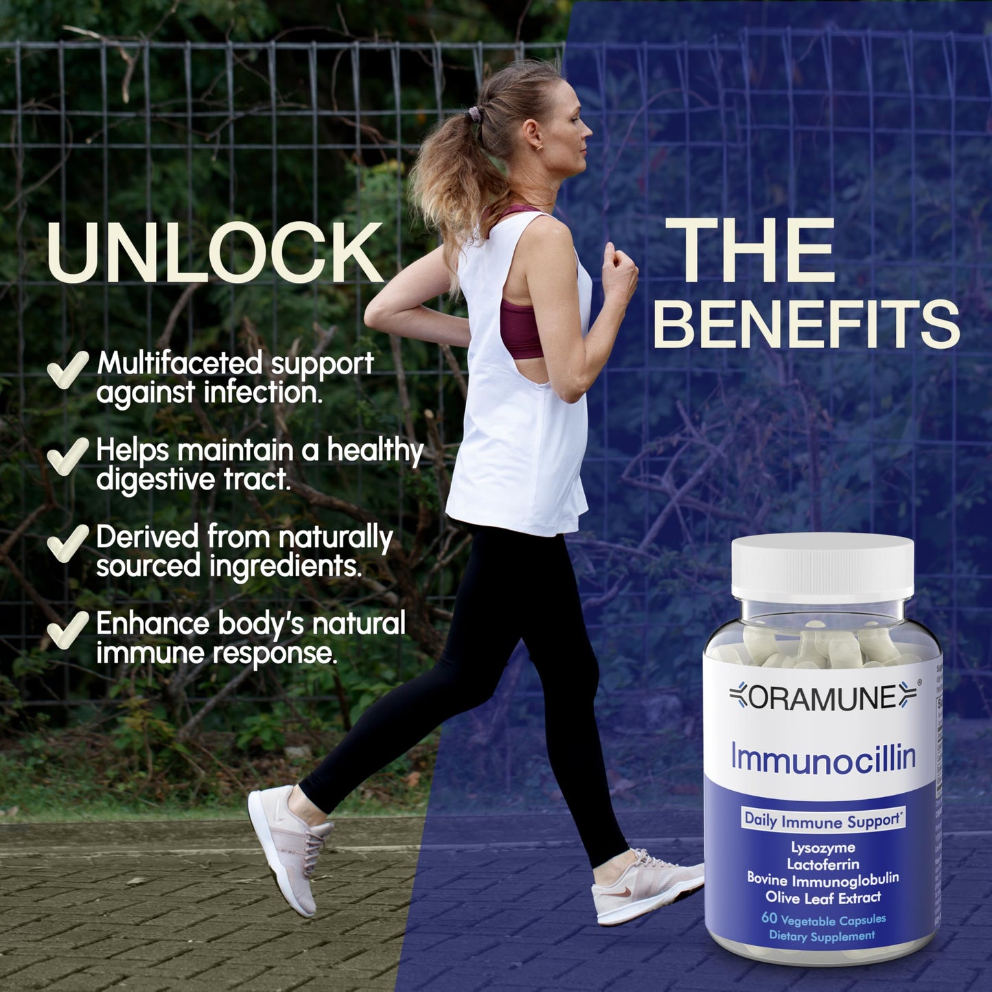 Oramune Support Supplement with Transfer Factor & Pure Colostrum – 60 Capsules