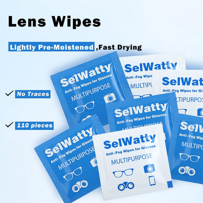 Anti-Fog Wipes for Glasses – 110 Count Lens Cleaning Wipes for Eyeglasses & Screens