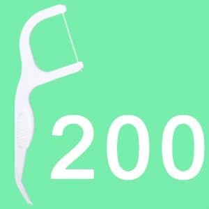 Extra Strong Dental Floss Picks | 50 Count x 4 Pack | Easy Grip Flosser for Adults | Fresh Mint