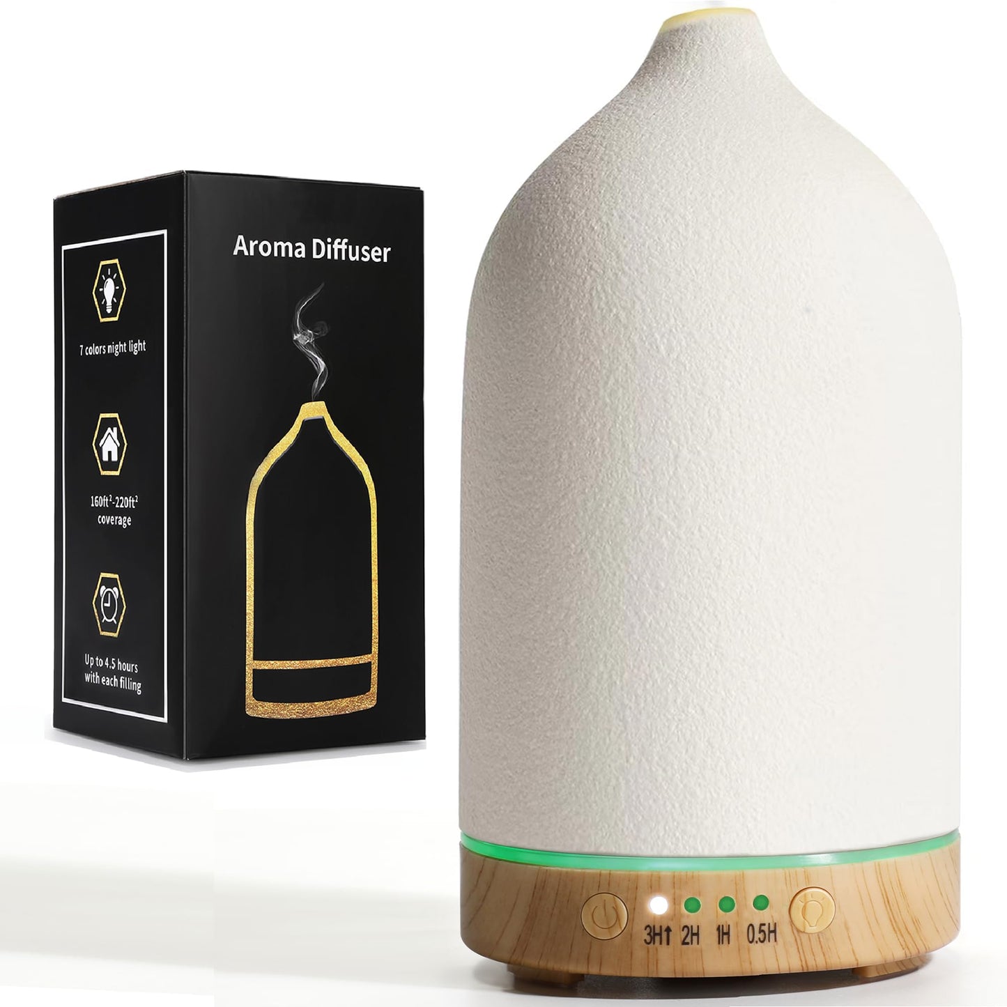 BOXING Essential Oil Diffuser - 3-in-1 Aromatherapy, 7 Night Light Colors, 100ml, Auto Shut-Off