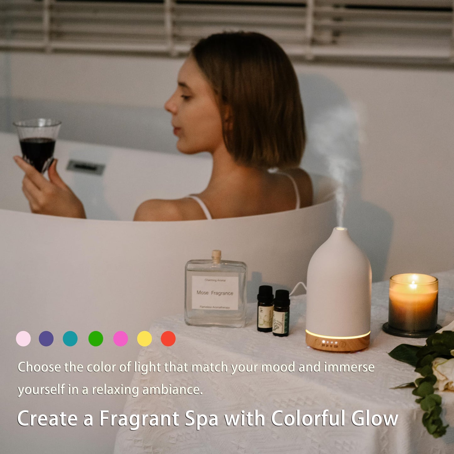BOXING Essential Oil Diffuser - 3-in-1 Aromatherapy, 7 Night Light Colors, 100ml, Auto Shut-Off