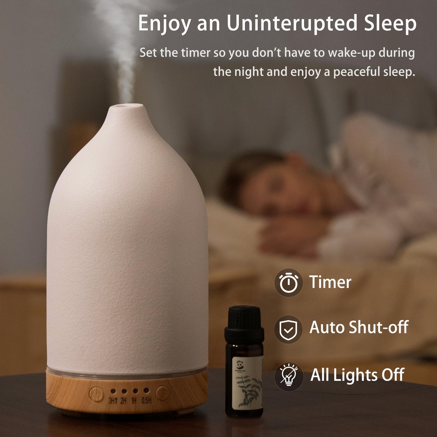 BOXING Essential Oil Diffuser - 3-in-1 Aromatherapy, 7 Night Light Colors, 100ml, Auto Shut-Off