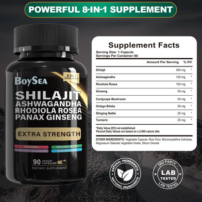 Boysea Shilajit & Sea Moss Bundle - 90 Count - All-in-1 Supplements