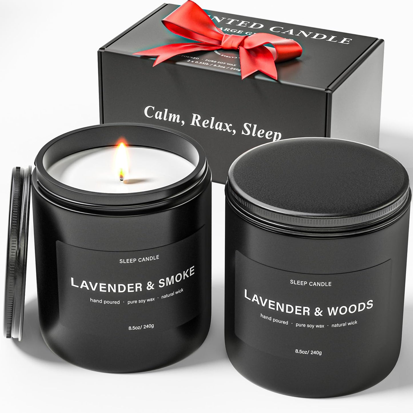 Scented Candles for Men – BOYUJK Home Candles for Stress Relief & Sleep (1.1lb / 480g)
